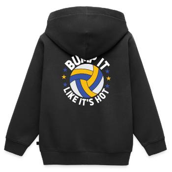 Volleyball Volleyballer - Kinder Premium Organic Zip Hoodie - Schwarz - Hinten - AI Model Kid Male (0cm)