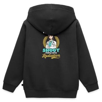 Radiologe Bezahlt werden Erschießen Menschen Strahlung - Kinder Premium Organic Zip Hoodie - Schwarz - Hinten - AI Model Kid Male (0cm)