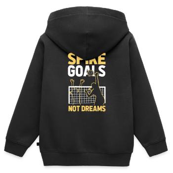 Volley-ball Score d’un joueur de volley-ball - Sweat Premium à capuche zippé enfant bio - noir - Dos - AI Model Kid Male (0cm)