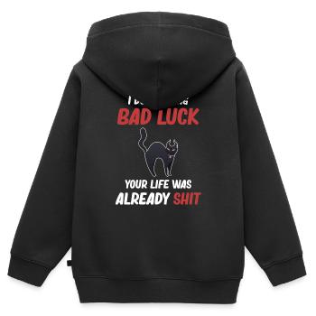 I don't bring any misfortune, your life was already - Kids Premium Organic Zip-up Hoodie - black - Back - AI Model Kid Male (0cm)