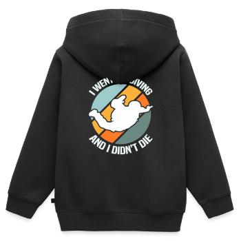 Fallschirmspringen Fallschirmspringer - Kinder Premium Organic Zip Hoodie - Schwarz - Hinten - AI Model Kid Male (0cm)