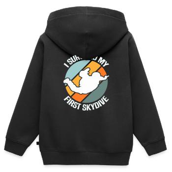 Fallschirmspringen Fallschirmspringer - Kinder Premium Organic Zip Hoodie - Schwarz - Hinten - AI Model Kid Male (0cm)