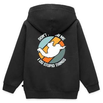 Fallschirmspringen Fallschirmspringer - Kinder Premium Organic Zip Hoodie - Schwarz - Hinten - AI Model Kid Male (0cm)