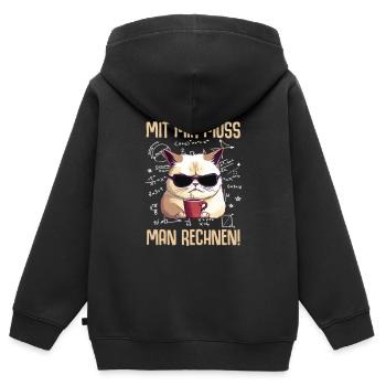 Mit Mir Muss Man Rechnen - Kinder Premium Organic Zip Hoodie - Schwarz - Hinten - AI Model Kid Male (0cm)