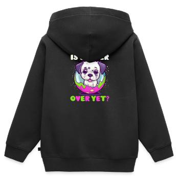 Hund Ostern Ostern schon vorbei? - Kinder Premium Organic Zip Hoodie - Schwarz - Hinten - AI Model Kid Male (0cm)