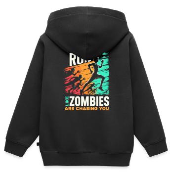 Horrorfilm-fan Zombie-horror Klassischer - Kinder Premium Organic Zip Hoodie - Schwarz - Hinten - AI Model Kid Male (0cm)