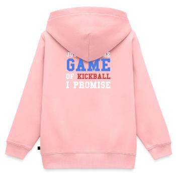 Encore une partie de kickball, je vous le promets. - Sweat Premium à capuche zippé enfant bio - rose - Dos - AI Model Kid Female (0cm)