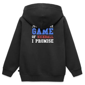Nur Noch Ein Spiel Kickball, Das Verspreche Ich. - Kinder Premium Organic Zip Hoodie - Schwarz - Hinten - AI Model Kid Male (0cm)