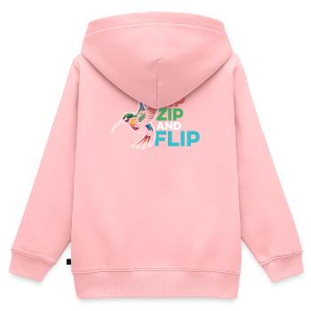 Kolibri - Kinder Premium Organic Zip Hoodie - Rosa - Hinten - AI Model Kid Female (0cm)