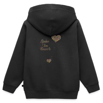 L’amour dans le ventre - Sweat Premium à capuche zippé enfant bio - noir - Dos - AI Model Kid Male (0cm)