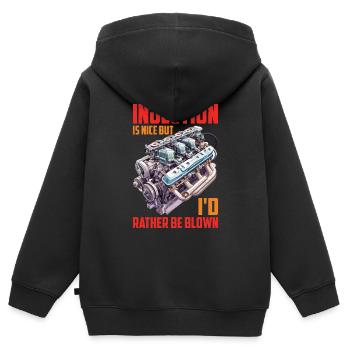 L’injection est agréable mais je préfère être soufflé 16 - Sweat Premium à capuche zippé enfant bio - noir - Dos - AI Model Kid Male (0cm)