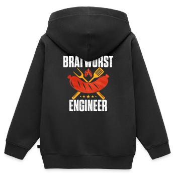 Bratwurst als Geschenk - Kinder Premium Organic Zip Hoodie - Schwarz - Hinten - AI Model Kid Male (0cm)