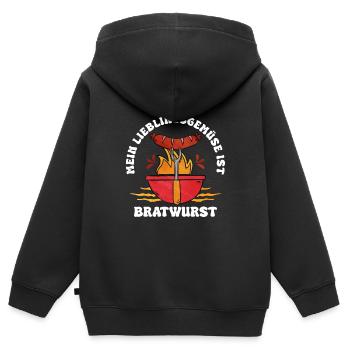 Bratwurst als Geschenk - Kinder Premium Organic Zip Hoodie - Schwarz - Hinten - AI Model Kid Male (0cm)