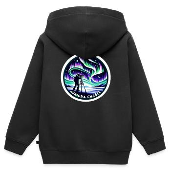 Polarlicht-aurora-verfolger Alaska Wilderness - Kinder Premium Organic Zip Hoodie - Schwarz - Hinten - AI Model Kid Male (0cm)