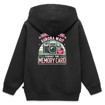 Polarlicht-aurora-verfolger Alaska Wilderness - Kinder Premium Organic Zip Hoodie - Schwarz - Hinten - AI Model Kid Male (0cm)