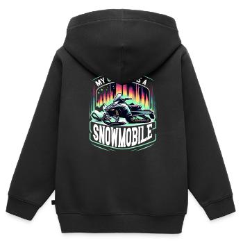 Polarlicht-aurora-verfolger Alaska Wilderness - Kinder Premium Organic Zip Hoodie - Schwarz - Hinten - AI Model Kid Male (0cm)