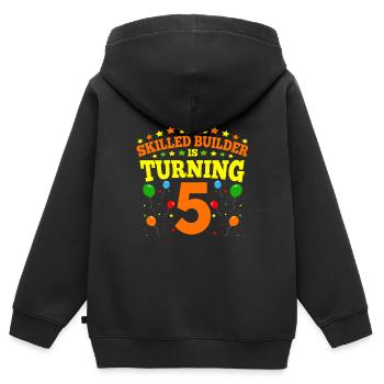 5th birthday Boy Brick Builder 5 Years Old Gifts - Kinder Premium Organic Zip Hoodie - Schwarz - Hinten - AI Model Kid Male (0cm)