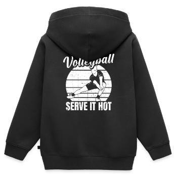 Volleyball Volleyballer - Kinder Premium Organic Zip Hoodie - Schwarz - Hinten - AI Model Kid Male (0cm)