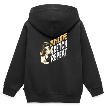 Anime Manga Anime Girl - Kinder Premium Organic Zip Hoodie - Schwarz - Hinten - AI Model Kid Male (0cm)