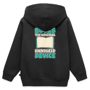 Books The Original Handheld Device 2 - Kids Premium Organic Zip-up Hoodie - black - Back - AI Model Kid Male (0cm)