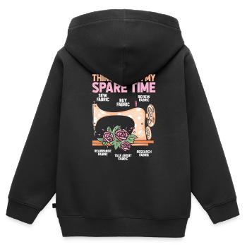 Machine à coudre Machine à coudre - Sweat Premium à capuche zippé enfant bio - noir - Dos - AI Model Kid Male (0cm)