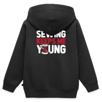Machine à coudre Machine à coudre - Sweat Premium à capuche zippé enfant bio - noir - Dos - AI Model Kid Male (0cm)