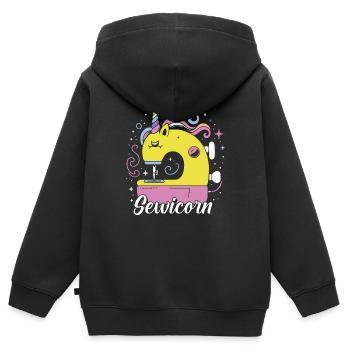 Machine à coudre Machine à coudre - Sweat Premium à capuche zippé enfant bio - noir - Dos - AI Model Kid Male (0cm)