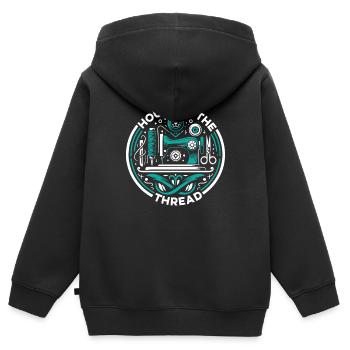 Machine à coudre Machine à coudre - Sweat Premium à capuche zippé enfant bio - noir - Dos - AI Model Kid Male (0cm)