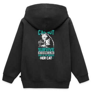 Machine à coudre Machine à coudre - Sweat Premium à capuche zippé enfant bio - noir - Dos - AI Model Kid Male (0cm)