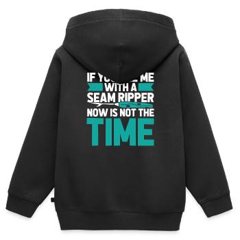 Machine à coudre Machine à coudre - Sweat Premium à capuche zippé enfant bio - noir - Dos - AI Model Kid Male (0cm)