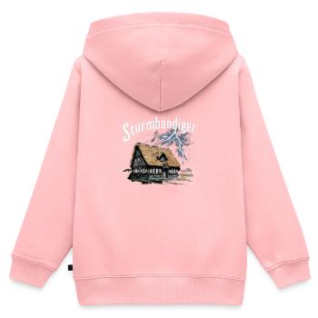 Sturmbegeisterte Gewitter Nacht Landhaus - Kinder Premium Organic Zip Hoodie - Rosa - Hinten - AI Model Kid Female (0cm)