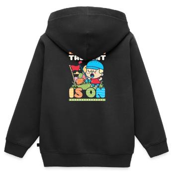 Die Golf-Osterjagd hat begonnen - Kinder Premium Organic Zip Hoodie - Schwarz - Hinten - AI Model Kid Male (0cm)