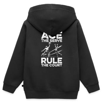 Volley-ball Volley-ball - Sweat Premium à capuche zippé enfant bio - noir - Dos - AI Model Kid Male (0cm)