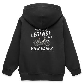 Nicht Jede Legende Hat Vier Räder Mofa - Kinder Premium Organic Zip Hoodie - Schwarz - Hinten - AI Model Kid Male (0cm)