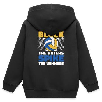 Volleyball Volleyballer - Kinder Premium Organic Zip Hoodie - Schwarz - Hinten - AI Model Kid Male (0cm)