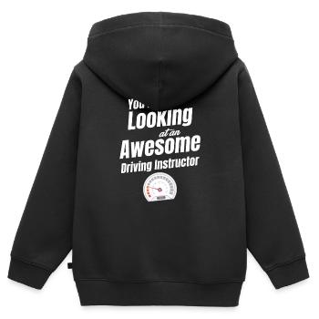 Vous êtes à la recherche d’un excellent mécanicien moniteur d’auto-école - Sweat Premium à capuche zippé enfant bio - noir - Dos - AI Model Kid Male (0cm)