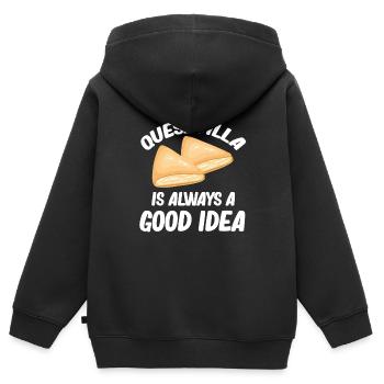 La quesadilla est toujours une bonne idée - Sweat Premium à capuche zippé enfant bio - noir - Dos - AI Model Kid Male (0cm)