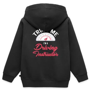 Croyez-moi, je suis moniteur d’auto-école - Sweat Premium à capuche zippé enfant bio - noir - Dos - AI Model Kid Male (0cm)