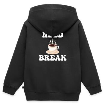 Besoin d’une pause Pause café Cafecito - Sweat Premium à capuche zippé enfant bio - noir - Dos - AI Model Kid Male (0cm)