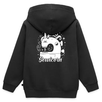 Machine à coudre Machine à coudre - Sweat Premium à capuche zippé enfant bio - noir - Dos - AI Model Kid Male (0cm)