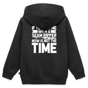 Machine à coudre Machine à coudre - Sweat Premium à capuche zippé enfant bio - noir - Dos - AI Model Kid Male (0cm)