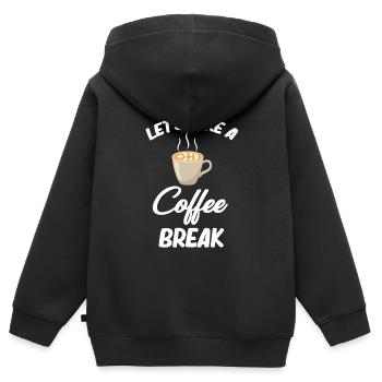 Faisons une pause-café Cafecito - Sweat Premium à capuche zippé enfant bio - noir - Dos - AI Model Kid Male (0cm)