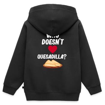 Qui n’aime pas la quesadilla ? Burritos Argentins - Sweat Premium à capuche zippé enfant bio - noir - Dos - AI Model Kid Male (0cm)
