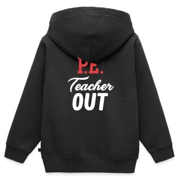 Physical Education Instructor Out Retired Fitness Educator - Kids Premium Organic Zip-up Hoodie - black - Back - AI Model Kid Male (0cm)