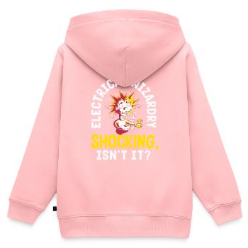 Electricité Sorcellerie Choquant Humour Électricien - Sweat Premium à capuche zippé enfant bio - rose - Dos - AI Model Kid Female (0cm)