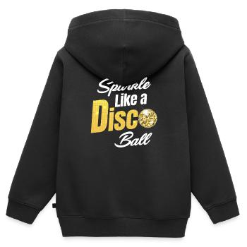 Scintillez comme une boule disco. Classique - Sweat Premium à capuche zippé enfant bio - noir - Dos - AI Model Kid Male (0cm)