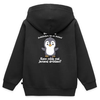 Je fonctionne mieux sous pression - Sweat Premium à capuche zippé enfant bio - noir - Dos - AI Model Kid Male (0cm)