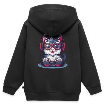 Jeu vidéo persan - Sweat Premium à capuche zippé enfant bio - noir - Dos - AI Model Kid Male (0cm)
