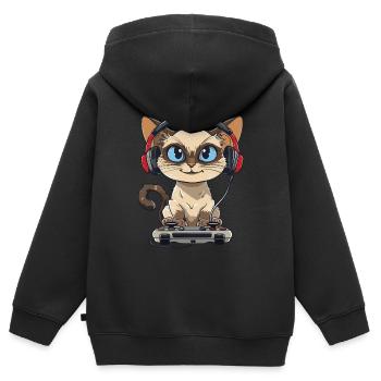 Siamesisches Videospiel - Kinder Premium Organic Zip Hoodie - Schwarz - Hinten - AI Model Kid Male (0cm)