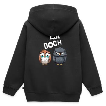 Eul Doch Eulen Heul Doch - Kinder Premium Organic Zip Hoodie - Schwarz - Hinten - AI Model Kid Male (0cm)
